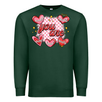 Sports Green valentines day positive affirmations Premium Sweatshirt - MaliasSmallBusiness