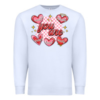 White valentines day positive affirmations Premium Sweatshirt - MaliasSmallBusiness