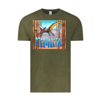Vintage Olive dinosaur pterodactyl Vintage Tee - Artiststas