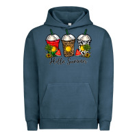 Pigment Midnight Navy hello summer Urban Hoodie - CowhideDigitalArt