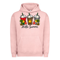 Pigment Salmon hello summer Urban Hoodie - CowhideDigitalArt