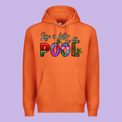 Life Is Better İn The Pool Premium Hoodie Designed By Cowhidedigitalart