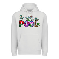 Dove Grey life is better İn the pool Premium Hoodie - CowhideDigitalArt