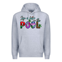 Heather Grey life is better İn the pool Premium Hoodie - CowhideDigitalArt