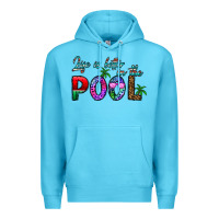 Ocean Blue life is better İn the pool Premium Hoodie - CowhideDigitalArt