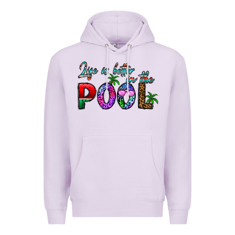 Life Is Better İn The Pool Premium Hoodie by CowhideDigitalArt | Teevron