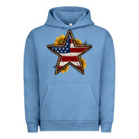 Pigment Pebble Blue western 4th of july star Urban Hoodie - HRA Design Shop