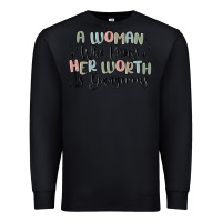 Black a woman who knows her worth is dangerous Premium Sweatshirt - MaliasSmallBusiness