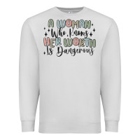 Dove Grey a woman who knows her worth is dangerous Premium Sweatshirt - MaliasSmallBusiness