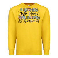 Lemon a woman who knows her worth is dangerous Premium Sweatshirt - MaliasSmallBusiness