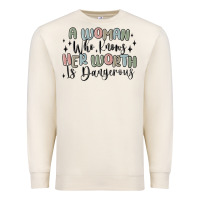 Sandshell a woman who knows her worth is dangerous Premium Sweatshirt - MaliasSmallBusiness