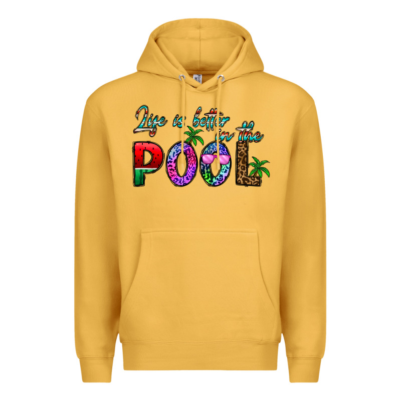 Life Is Better İn The Pool Premium Hoodie by CowhideDigitalArt | Teevron