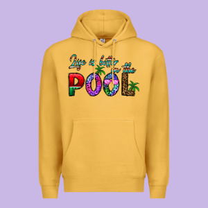 Life Is Better İn The Pool Premium Hoodie Designed By Cowhidedigitalart