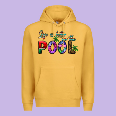 Life Is Better İn The Pool Premium Hoodie Designed By Cowhidedigitalart
