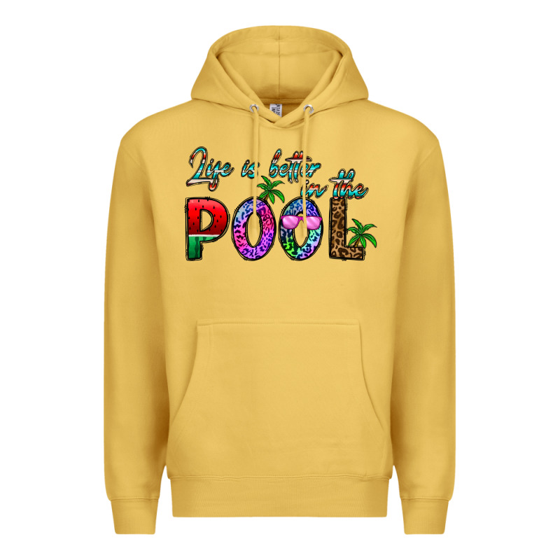 Life Is Better İn The Pool Premium Hoodie by CowhideDigitalArt | Teevron