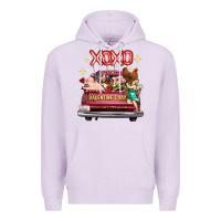 Lilac valentine's day truck farm animals cupid xoxo Premium Hoodie - FaDigitalArtStudio
