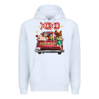 White valentine's day truck farm animals cupid xoxo Premium Hoodie - FaDigitalArtStudio