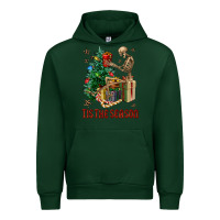 Forest Green Skeleton tis the season Urban Hoodie - FaDigitalArtStudio