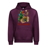 Mauve Wine Skeleton tis the season Urban Hoodie - FaDigitalArtStudio