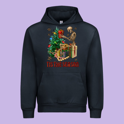 Skeleton Tis The Season Urban Hoodie Designed By Fadigitalartstudio