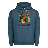 Pigment Midnight Navy Skeleton tis the season Urban Hoodie - FaDigitalArtStudio
