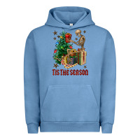 Pigment Pebble Blue Skeleton tis the season Urban Hoodie - FaDigitalArtStudio