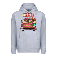 Heather Grey valentine's day truck farm animals cupid xoxo Premium Hoodie - FaDigitalArtStudio