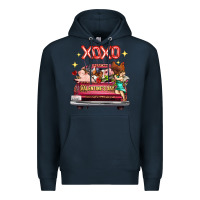 Navy valentine's day truck farm animals cupid xoxo Premium Hoodie - FaDigitalArtStudio