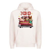 Pale Pink valentine's day truck farm animals cupid xoxo Premium Hoodie - FaDigitalArtStudio