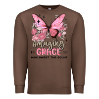 Chestnut amazing grace how sweet the sound butterfly Premium Sweatshirt - MaliasSmallBusiness