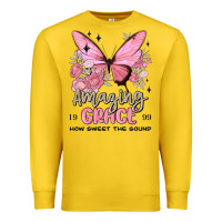 Lemon amazing grace how sweet the sound butterfly Premium Sweatshirt - MaliasSmallBusiness