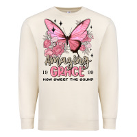 Sandshell amazing grace how sweet the sound butterfly Premium Sweatshirt - MaliasSmallBusiness