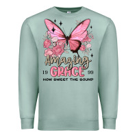 Seafoam amazing grace how sweet the sound butterfly Premium Sweatshirt - MaliasSmallBusiness