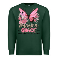 Sports Green amazing grace how sweet the sound butterfly Premium Sweatshirt - MaliasSmallBusiness
