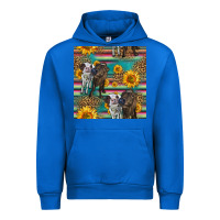 Cobalt two cute heifers seamless pattern Urban Hoodie - HRA Design Shop