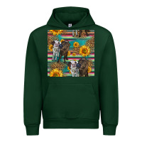 Forest Green two cute heifers seamless pattern Urban Hoodie - HRA Design Shop