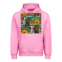 Fuchsia Pink two cute heifers seamless pattern Urban Hoodie - HRA Design Shop