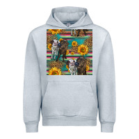Heather Grey two cute heifers seamless pattern Urban Hoodie - HRA Design Shop