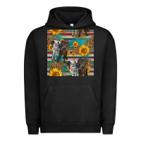 Pigment Black two cute heifers seamless pattern Urban Hoodie - HRA Design Shop