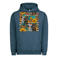Pigment Midnight Navy two cute heifers seamless pattern Urban Hoodie - HRA Design Shop