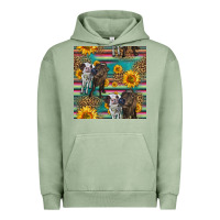 Pigment Oil Green two cute heifers seamless pattern Urban Hoodie - HRA Design Shop