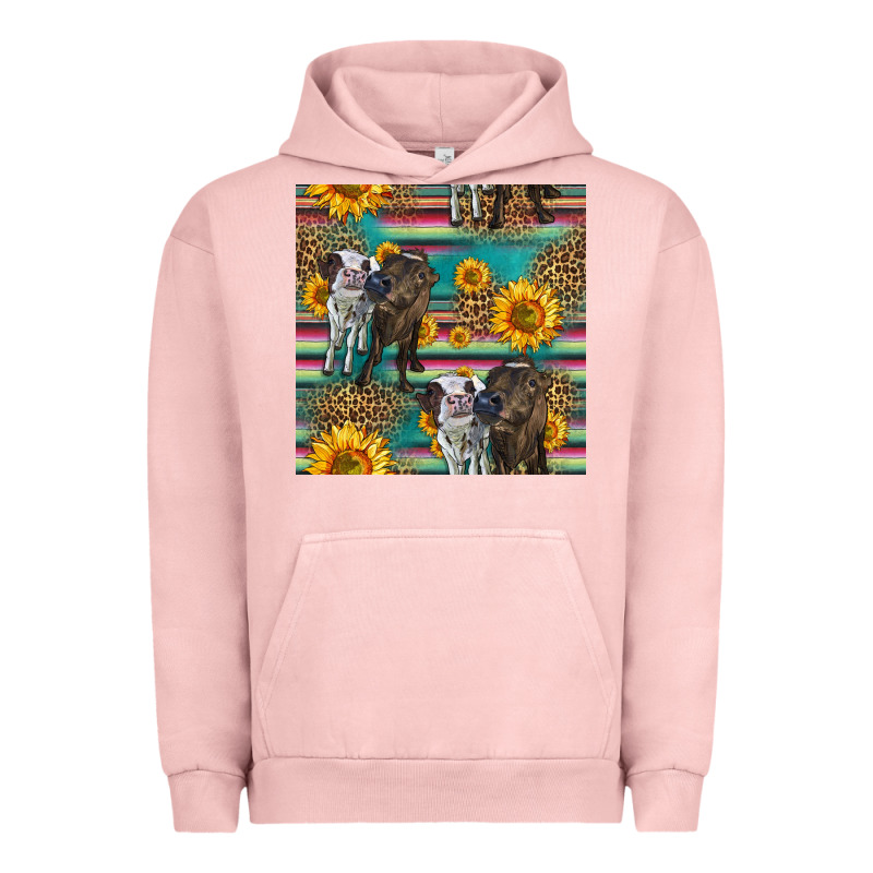 Two Cute Heifers Seamless Pattern Urban Hoodie by HRA Design Shop | Teevron