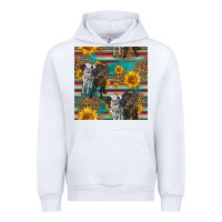 White two cute heifers seamless pattern Urban Hoodie - HRA Design Shop