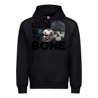 Black Chilled to the bone skull winter Urban Hoodie - FaDigitalArtStudio
