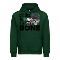 Forest Green Chilled to the bone skull winter Urban Hoodie - FaDigitalArtStudio