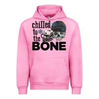 Fuchsia Pink Chilled to the bone skull winter Urban Hoodie - FaDigitalArtStudio