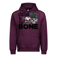 Mauve Wine Chilled to the bone skull winter Urban Hoodie - FaDigitalArtStudio
