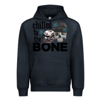 Navy Chilled to the bone skull winter Urban Hoodie - FaDigitalArtStudio