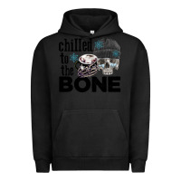 Pigment Black Chilled to the bone skull winter Urban Hoodie - FaDigitalArtStudio