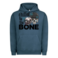 Pigment Midnight Navy Chilled to the bone skull winter Urban Hoodie - FaDigitalArtStudio